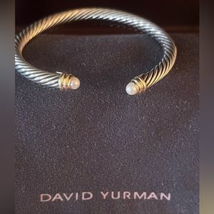 David Yurman Rope Bracelet with Pearl 3mm with Gold accents. Authentic